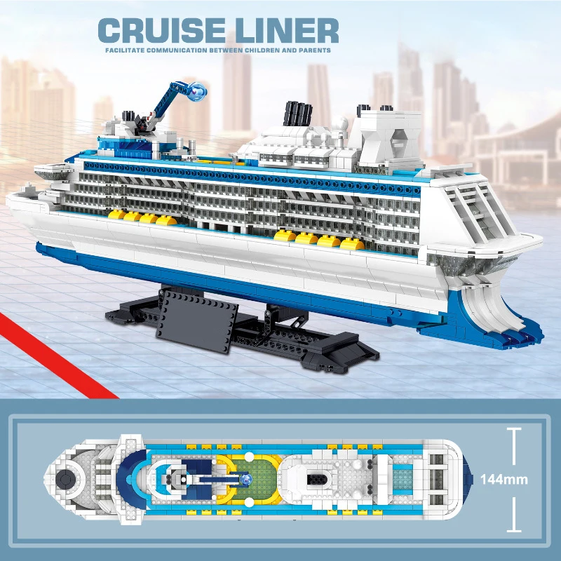 

Mailackers City series creator Quantum Cruise building blocks City Marine Transportation model building blocks children's toys
