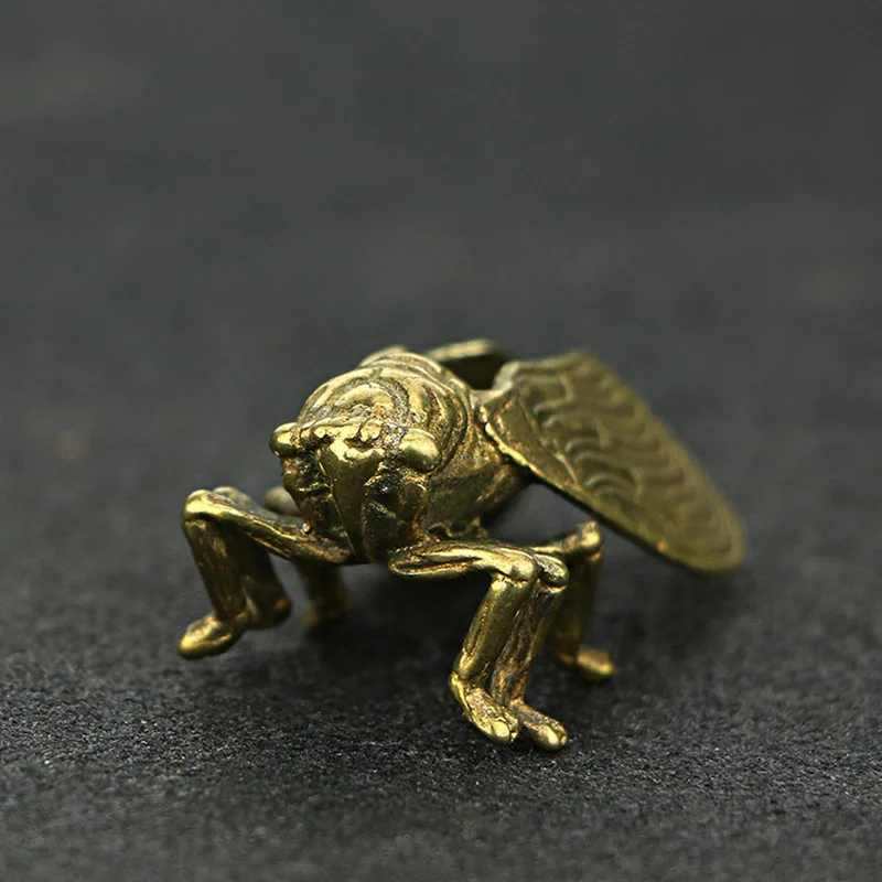 1* креативная фигурка ручной работы из чистой латуни Cicada, статуэтка животного, миниатюрная статуэтка, украшение для домашнего офиса