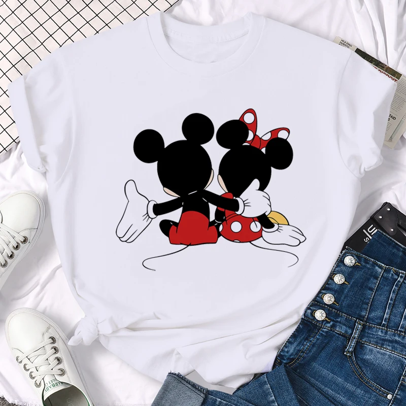 

Kawaii Disney Mickey Minnie Couple T Shirt Men Women Unisex Funny Cute Tshirt Summer Casual T-shirt Graphic Top Tees Male Female
