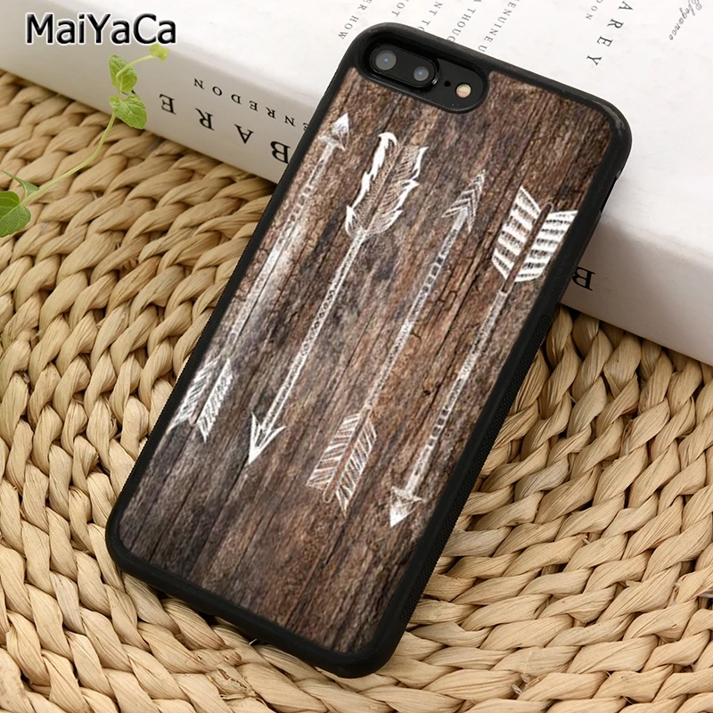 MaiYaCa племенные стрелы деревенский деревянный Печатный чехол для телефона iPhone 5 6S 7