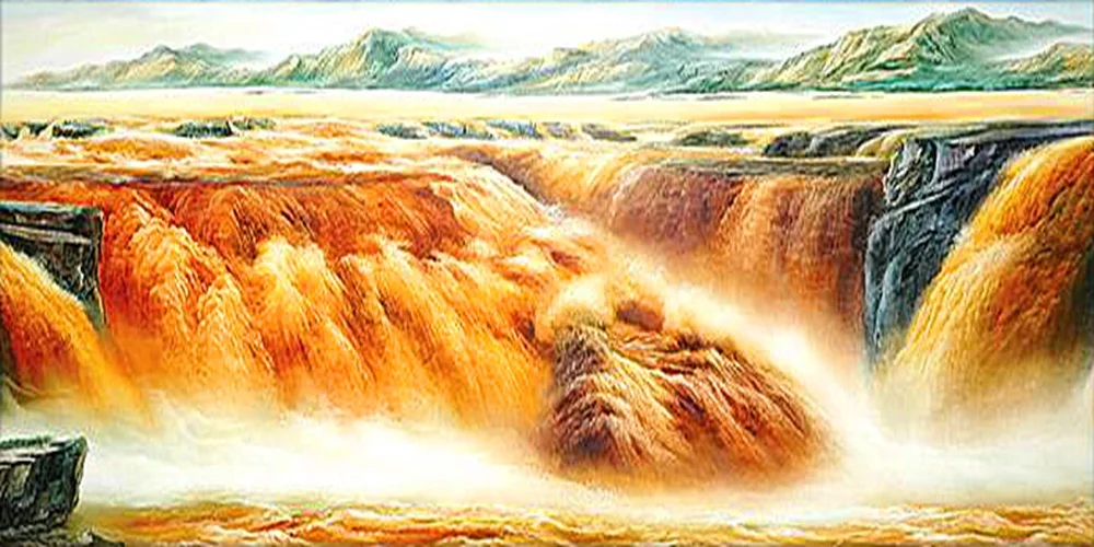 Алмазная вышивка, водопад, пейзаж, алмазная живопись, полный, вышивка крестиком, рукоделие, Круглый, горный хрусталь, мозаика, украшение, 5D, сделай сам - Цвет: 14