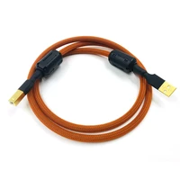 hifi 4 cores single crystal copperr usb cable dac a b digital usb 2 0 type a to b male audio cableorange