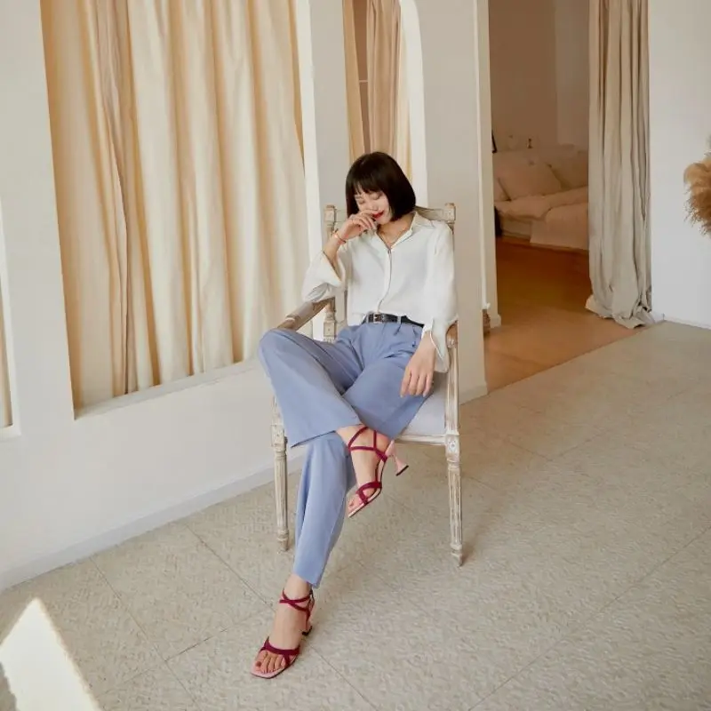 

RIZABINA Women High Heel Sandals Real Leather Strange Heel Ankle Strap Woman Summer Shoes Fashion Sexy Shoes Size 34-43