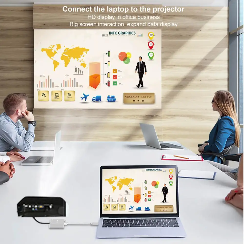 Hannord Тип C концентратор USB к HDMI 4K VGA адаптер 3 1 видеоконвертеры для Macbook Pro Samsung Galaxy