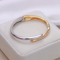 open bangles trendy simple jewelry geometry round metal bracelets punk gold color wristband cuff bracelet for women girls gift