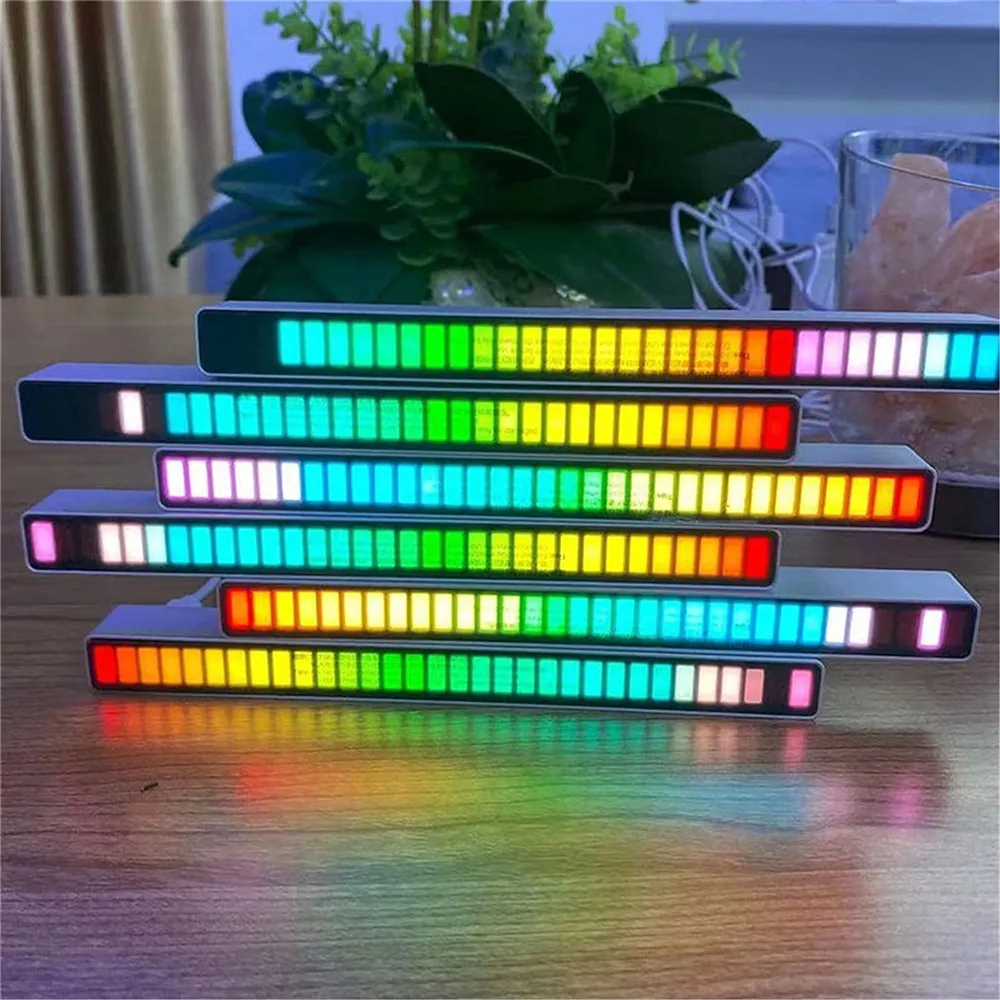 LED Strip Light RGB Sound Control Pickup Rhythm Light Music Atmosphere Light Colorful USB Tube Ambient Bar Light for Car Party