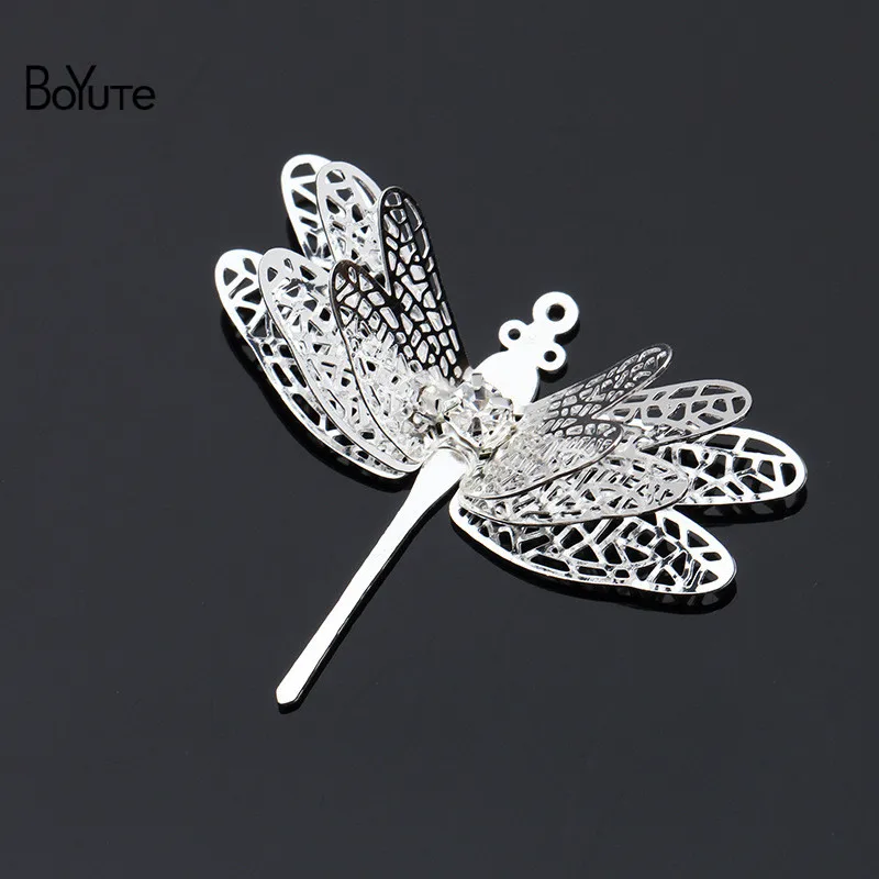 10 шт. 36*29 мм кулон в форме стрекозы из филигранью серебряное золото гравированный