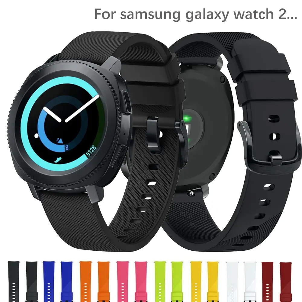 

20mm watch strap For Samsung galaxy watch active 2 gear S2 42mm sport silicone correa pulseira bracelet belt watch Accessories