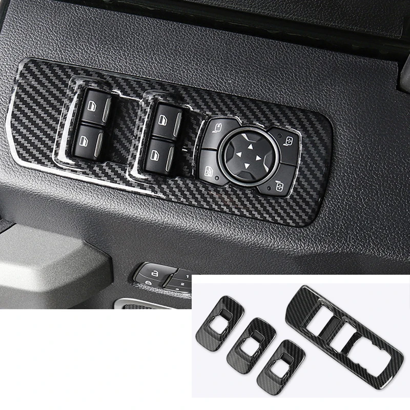 

Whole Set Pickup Accessories ABS Carbon Fiber Grain Interior Decor Bezel Cover Trim Kit For Ford F150 Raptor 2017 2018 2019 2020