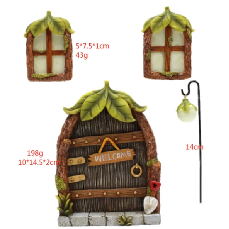 

Garden Decorations Christmas Leaf Door Windows Shaped Resin Artware Decorative Figurine Home Decor for Backyard Park