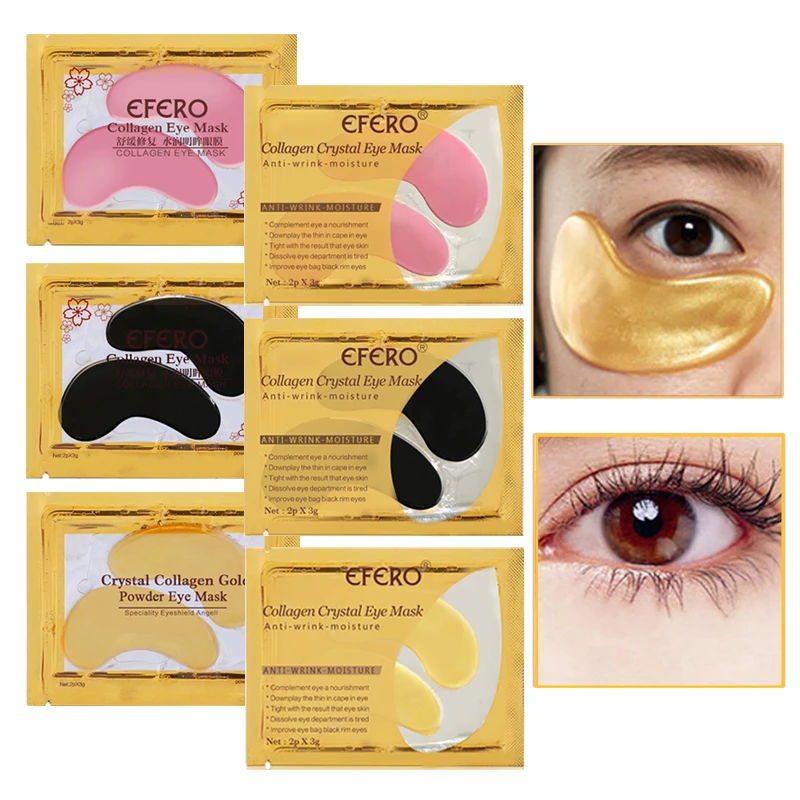 

100Pairs Anti-Aging Anti-Puffiness Eye Mask Crystal Collagen Gold Lifting Firming Dark Circle Remove Eyes Patches Moisturizing