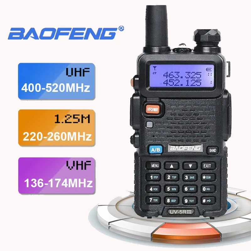 Новинка 2020 трехдиапазонная двойная антенна Baofeng UV-5R III 5 Вт VHF enduhf переносная рация