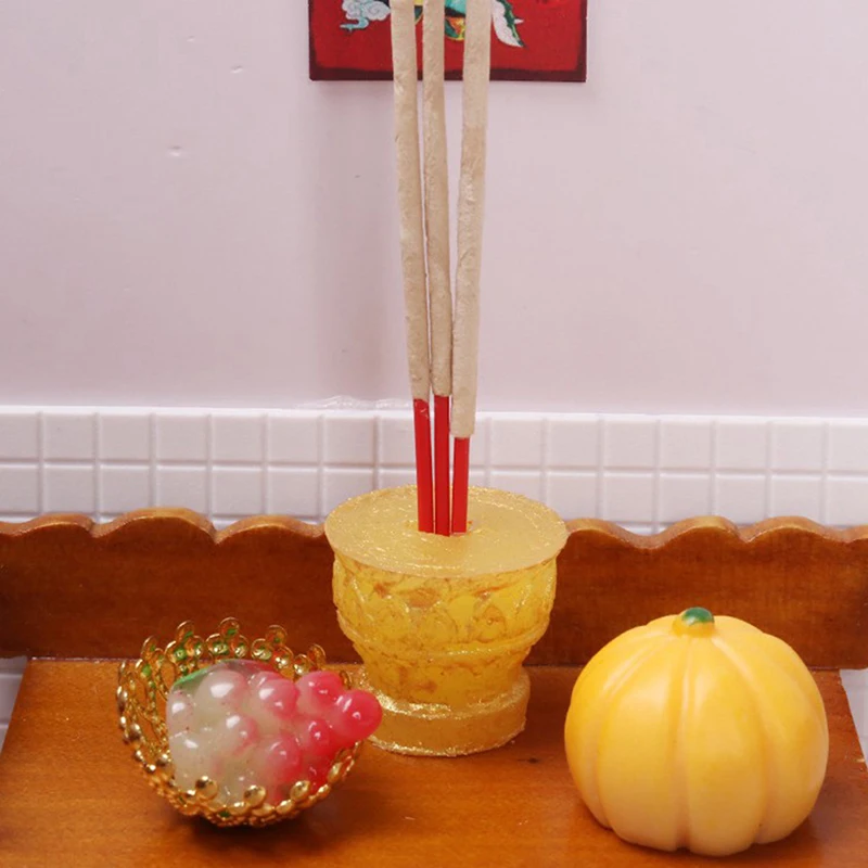 

4Pcs/Set 1:12 Doll House Enshrines Incense Mini Model Life Scene Toy Decoration