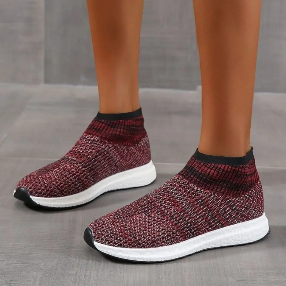 

Ladies Summer New Breathable Flying Woven Flat Shoes Women Sneakers