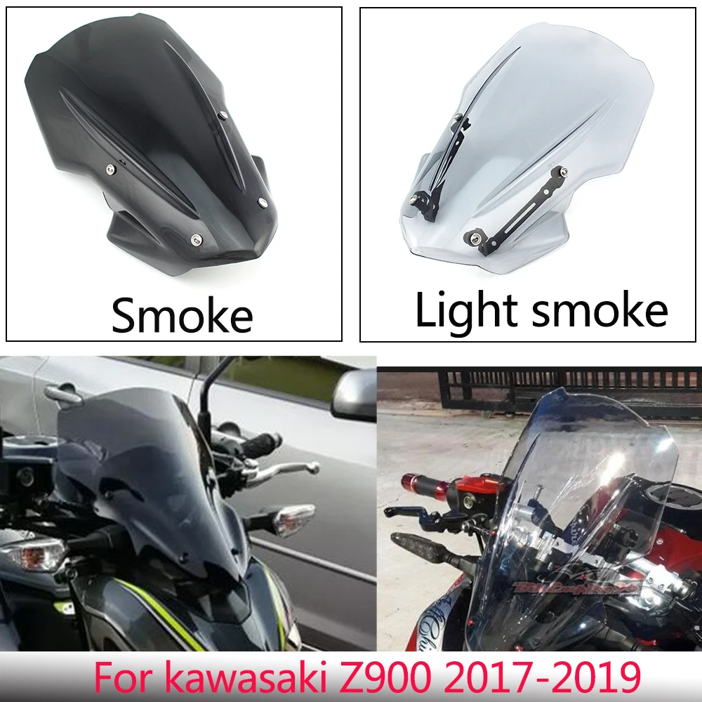 Аксессуары для мотоциклов Z 900 Дымовое прозрачное ветровое стекло кронштейн