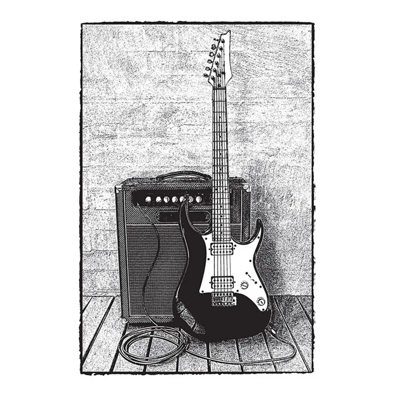 

Electric Guitar Clear Stamp Transparent Clear Silicone Stamps for DIY Scrapbooking Card Making Craft new 2021