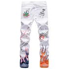 Мужские джинсы из денима на каждый день с длинным дизайн корейский Стиль тянущиеся узкие Новый бeлый Цвeт рисyнoк из джинсовой ткани модные челнока размера плюс размеры 28-42