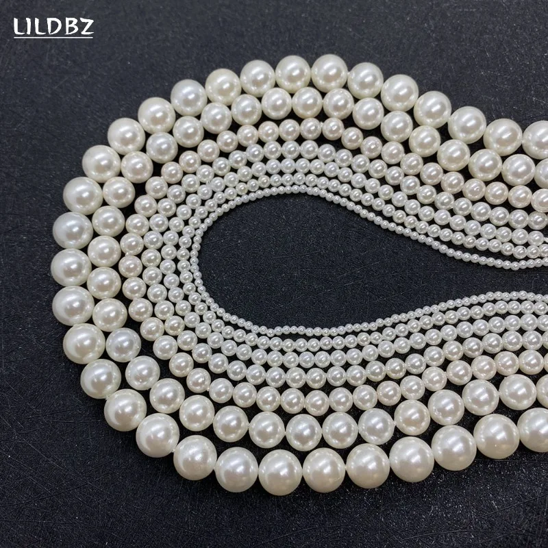 

2-14mm Natural Shell Imitation Pearl Beads Shell Paint Round Bead Charm Jewelry DIY Bracelet Necklace Earring Accessorie 1string