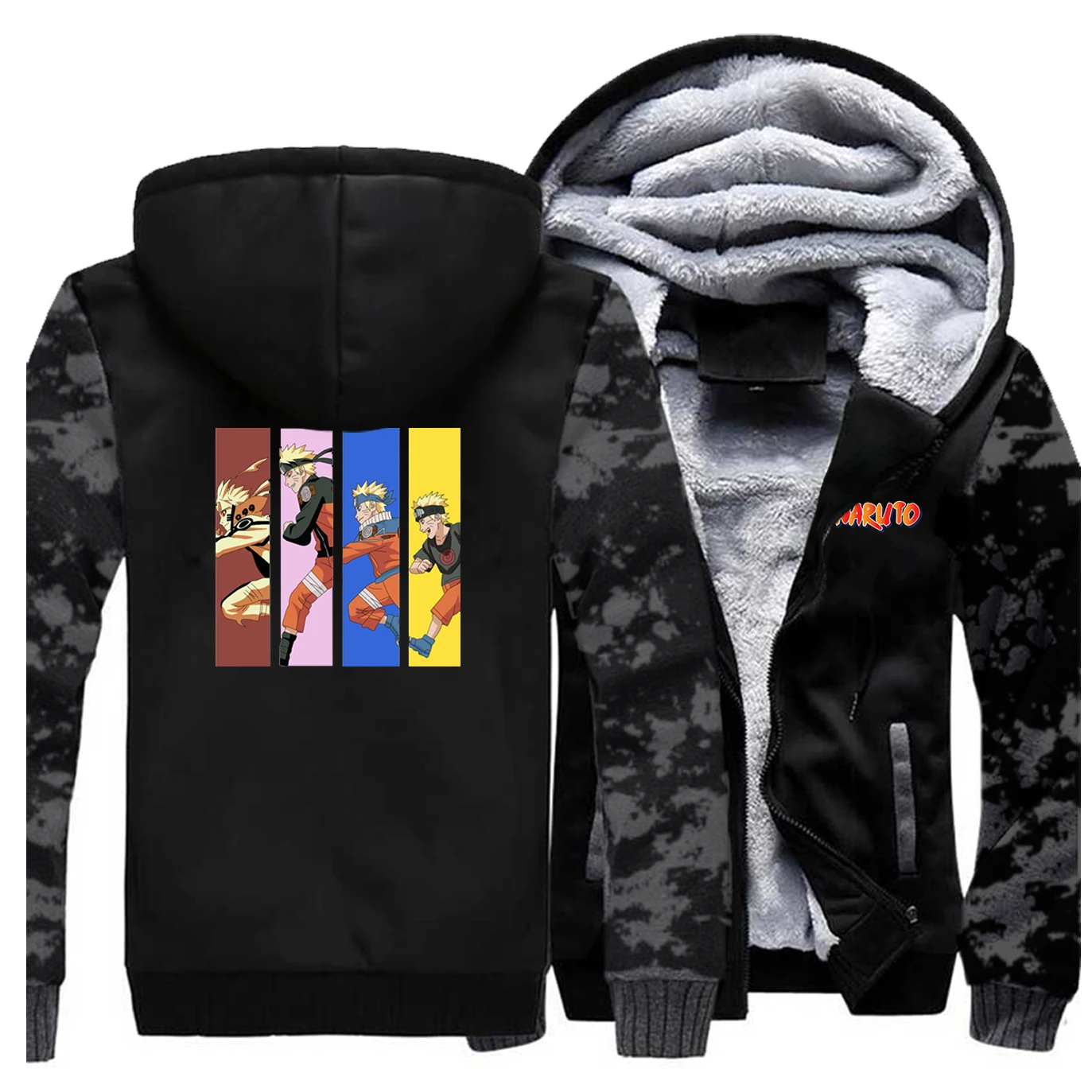 

Funny Japanese Anime Brand Uzumaki Running Thicken Jacket Hoodies Mens Fashion Casual Fleece Sportswear Harajuku Streetwear