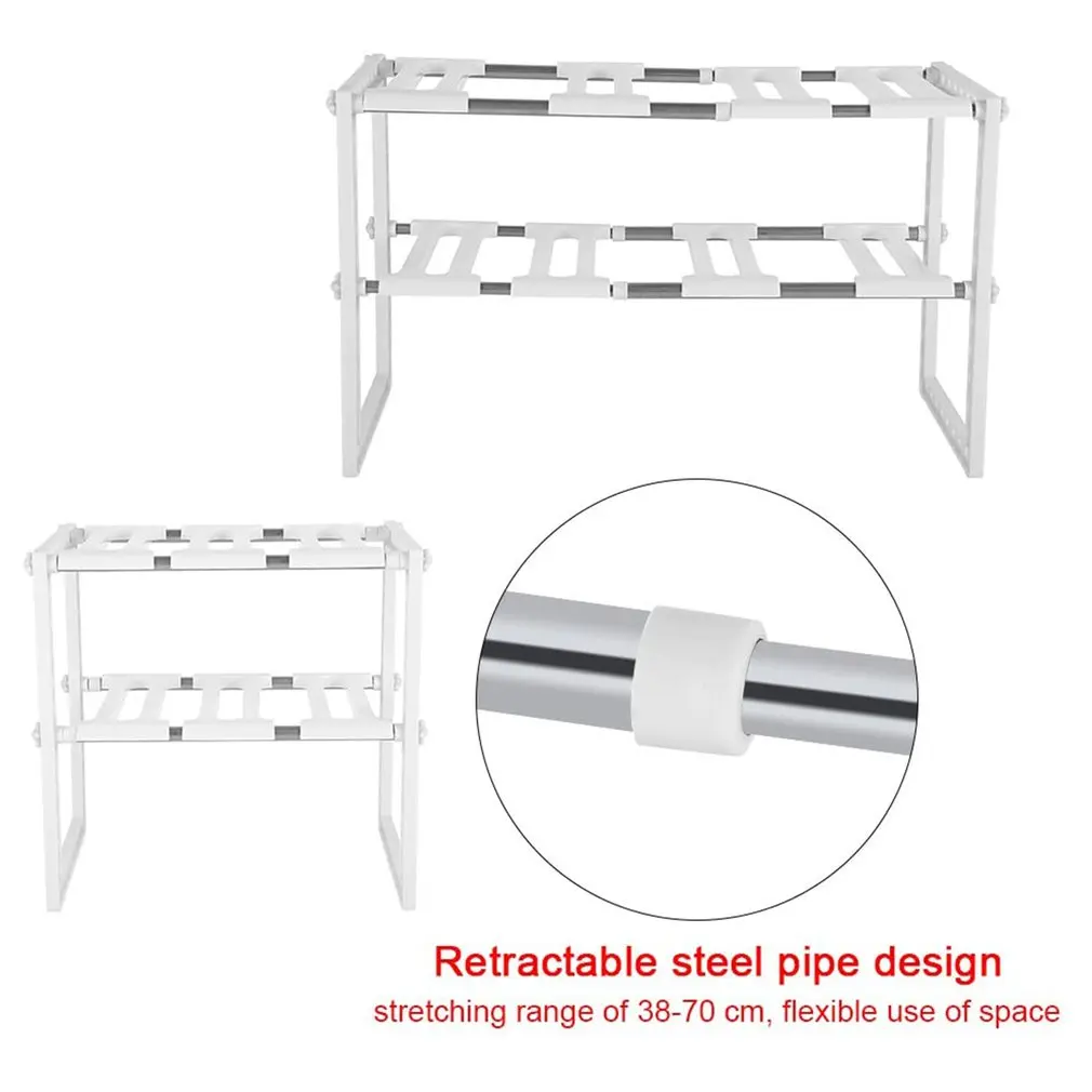 

Double Layer Adjustable Multifunctional Shelf Floor Stand Storage Rack Under Sink Kitchen And Household Storage Rack