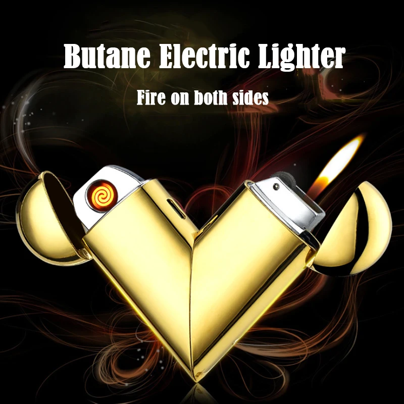 Двухцелевая газовая электрическая зажигалка вращающаяся Зажигалка в форме
