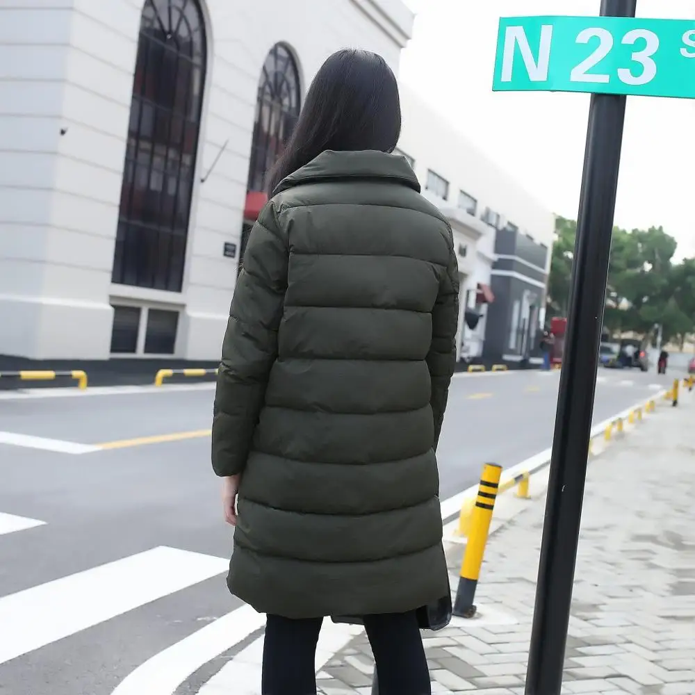 Зимняя Повседневная Длинная парка Одежда большого размера плотное теплое пальто