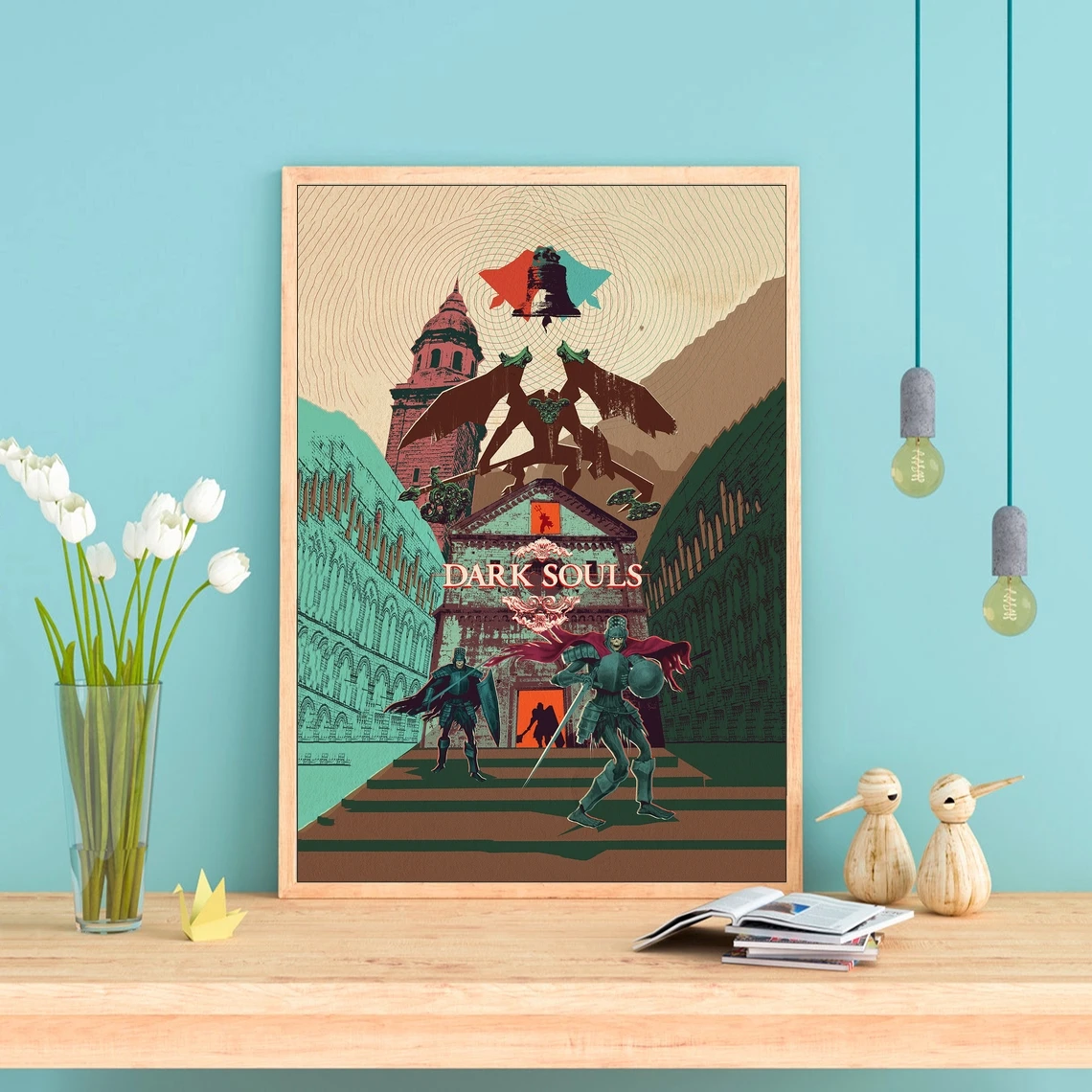 Плакат с изображением темных душ плакат замка солдата босса альтернативный