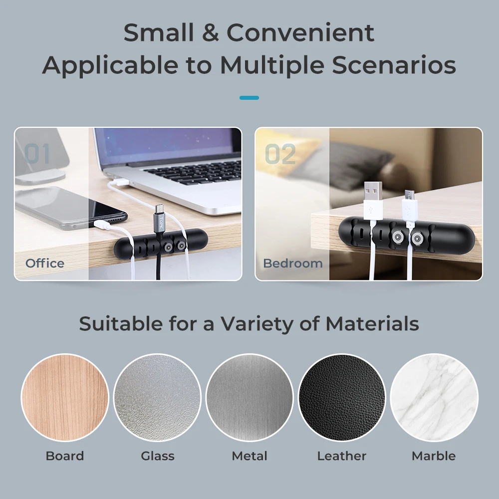 cable organizer silicone usb cable winder flexible management clips for office home mouse earphone holder phone cable organizer free global shipping