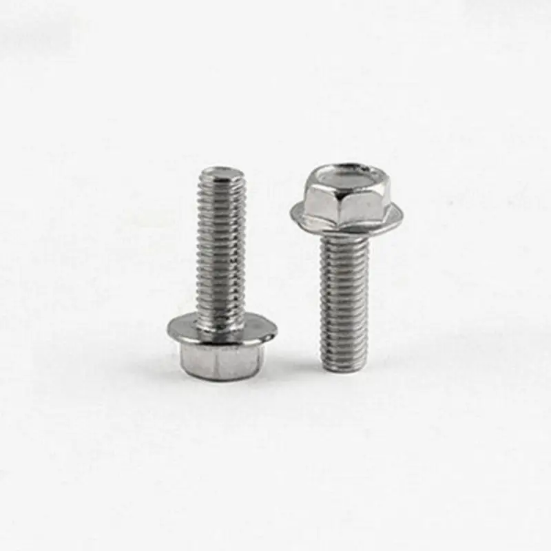 

10 pcs GB5787 hexagon head 304 stainless steel bolts with serrated flange cap screws hexagon washer head bolts M8 A2-70