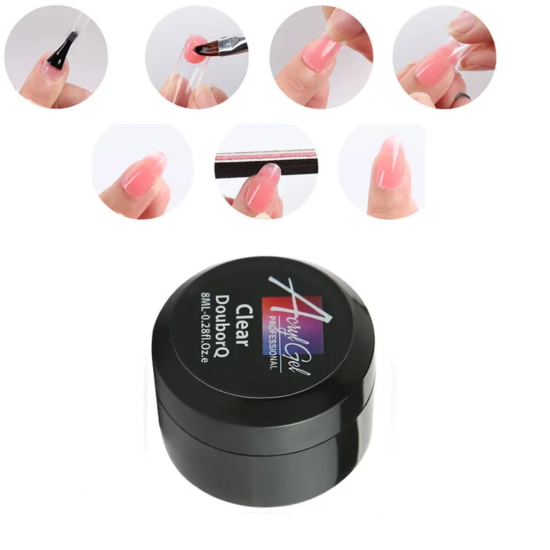 DouborQ 2 бутылки УФ-гель для наращивания ногтей прозрачный гель защиты от УФ лучей