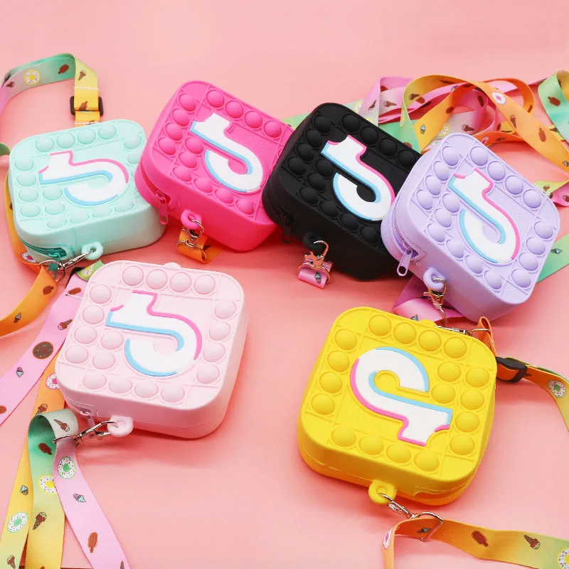 

Popper Sensory Popet Tik Tok Silicone Push Bubble Stationery Storage Bag Popite Poppit Decompression Coin Purse Pop Fidget Toy