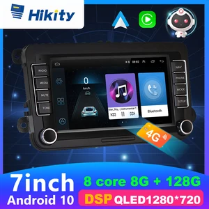 Автомагнитола Hikity, мультимедийный плеер 7 дюймов, с GPS, для VWVolkswagenGolfPoloJettaPassatSkoda, типоразмер 2 Din