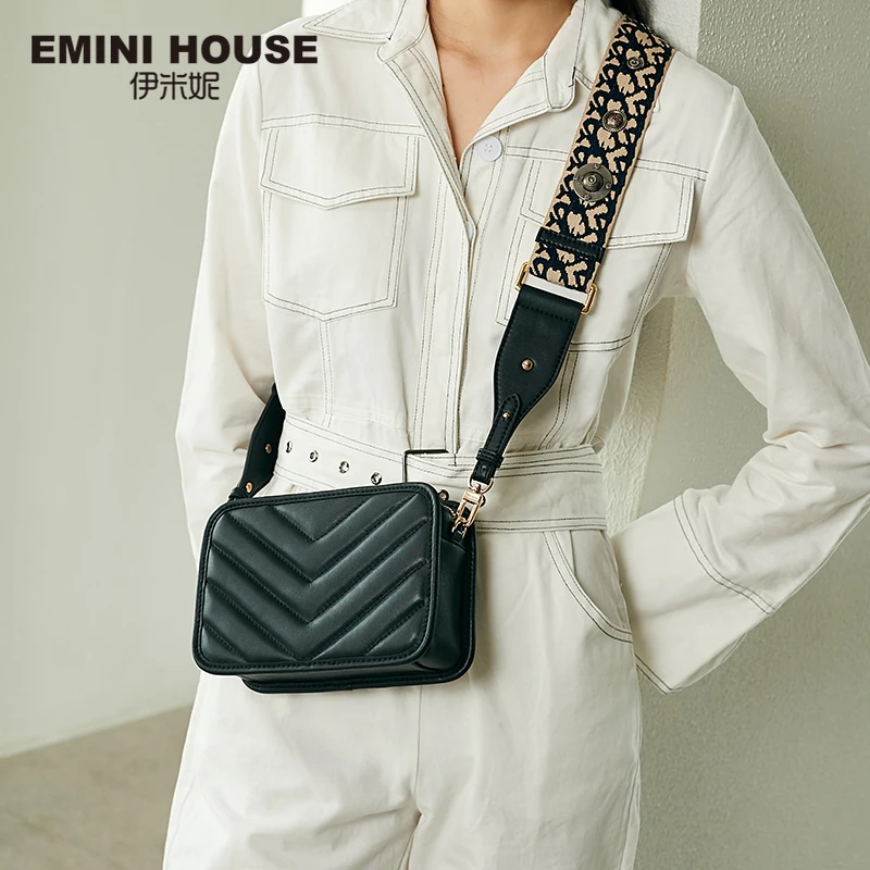 EMINI HOUSE Totem, широкий ремешок, сумки через плечо для женщин, натуральная кожа, сумка на плечо, роскошные сумки, женские сумки, дизайнерские