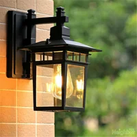 Black Antique Outdoor Waterproof Wall Lamps LED Wall sconce Porch Loft Wall Light Fixtures
