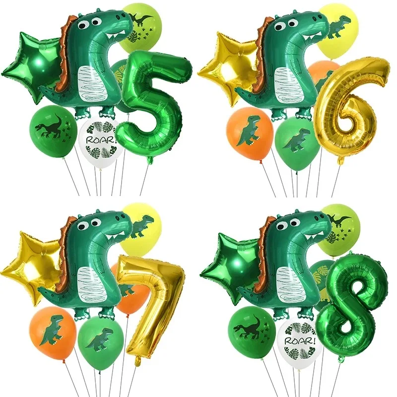 

7 шт., фольгированные воздушные шары в виде динозавра