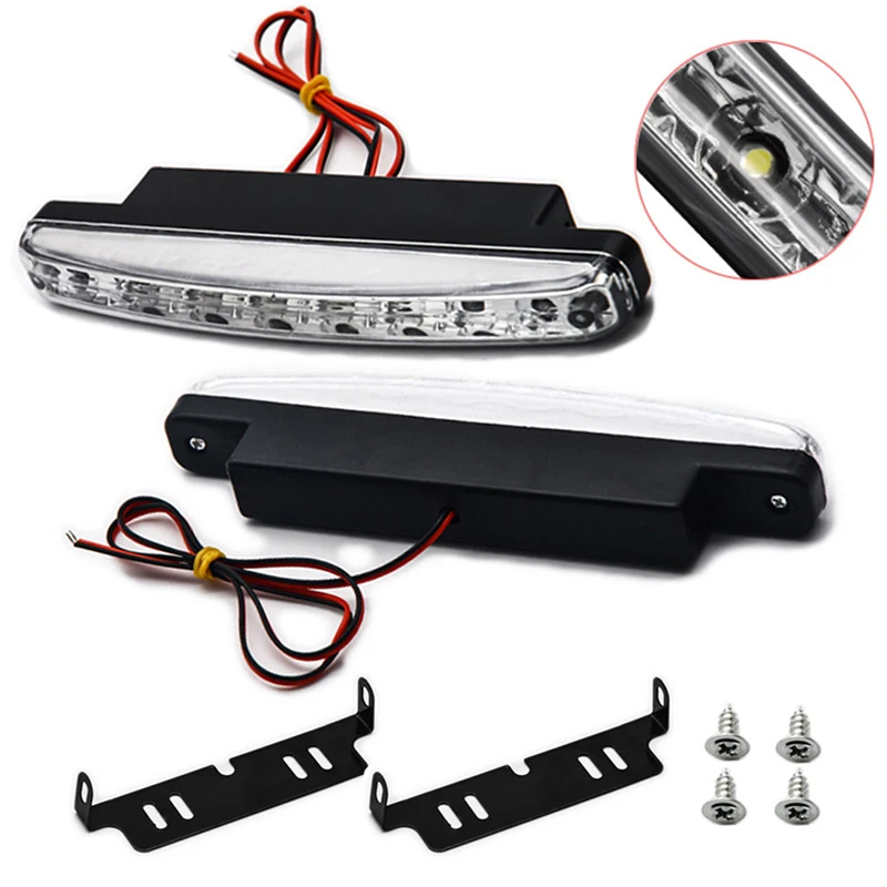 

8 Led Daytime Running Lights Auto Daytime Running Lights Super Bright Lights With Fog On / Off Function Daytime Running Lights