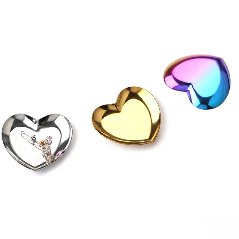 Фруктовая тарелка в форме сердца маленькие предметы цветной металлический лоток