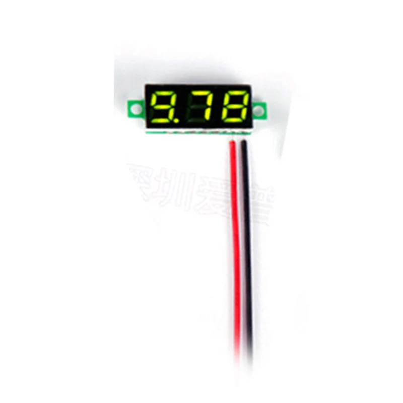 Green Мини-Автомобильный цифровой вольтметр постоянного тока 2,5 V-30 V Напряжение метр тестер светодиодный Экран электронной части авто аксессуары Цифровой вольтметр - Цвет: Green