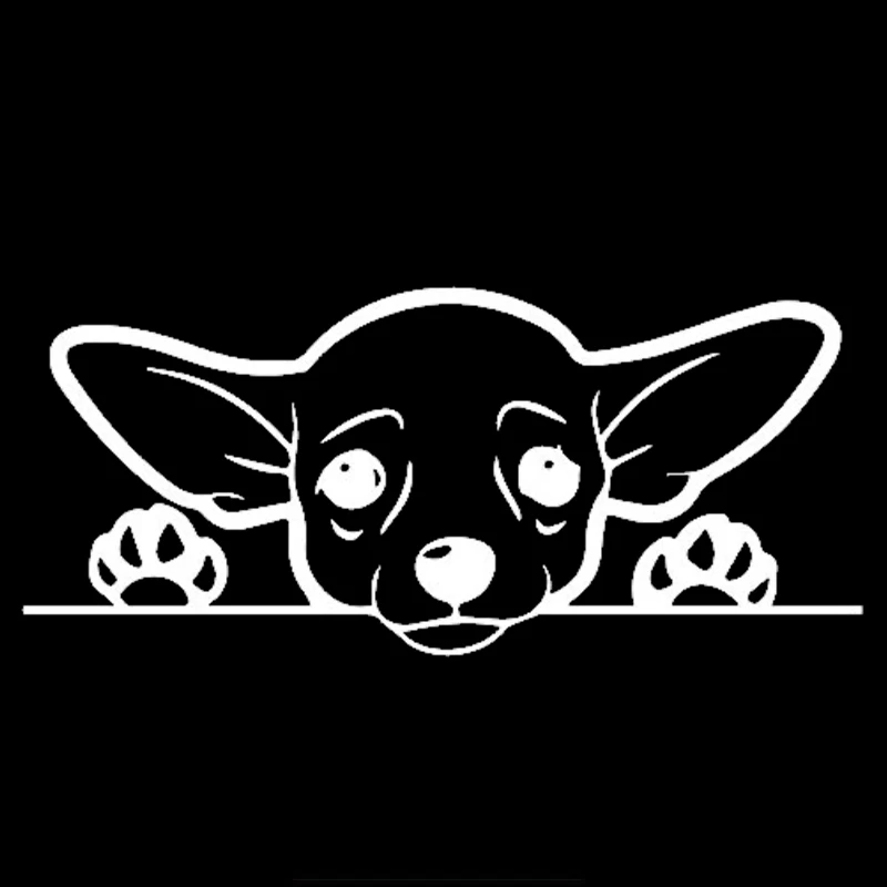 

PLAY COOL Cute Chihuahua Dog Car Sticker Exterior Accessories Vinyl Decals for Trucks Vans SUV Windows Walls Cups Laptops