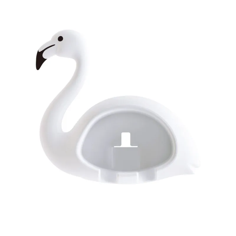 

Toothbrush Rack Bathroom Cartoons Flamingo Hole-Free Cute Animal Hanging Toothbrush Storage Rack Household Wall-Mounted Decor