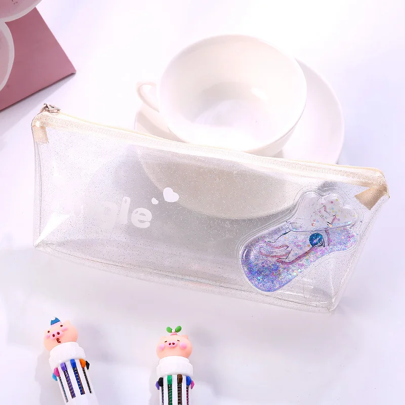 Прозрачный чехол карандаш из ПВХ с милым когтем кота сумка для канцелярских