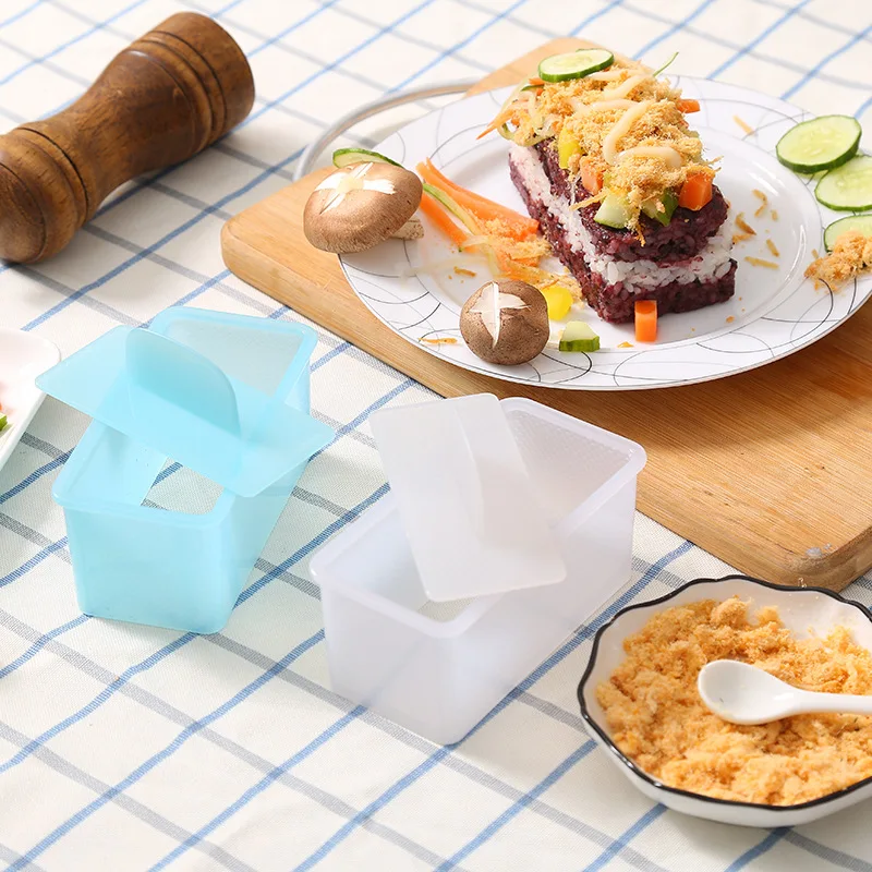 

Creative Sushi Mold Box Square Sushi Cake Mold With Multi Layer Sushi Tools DIY Onigiri Rice Ball Food Press Bento Accessories