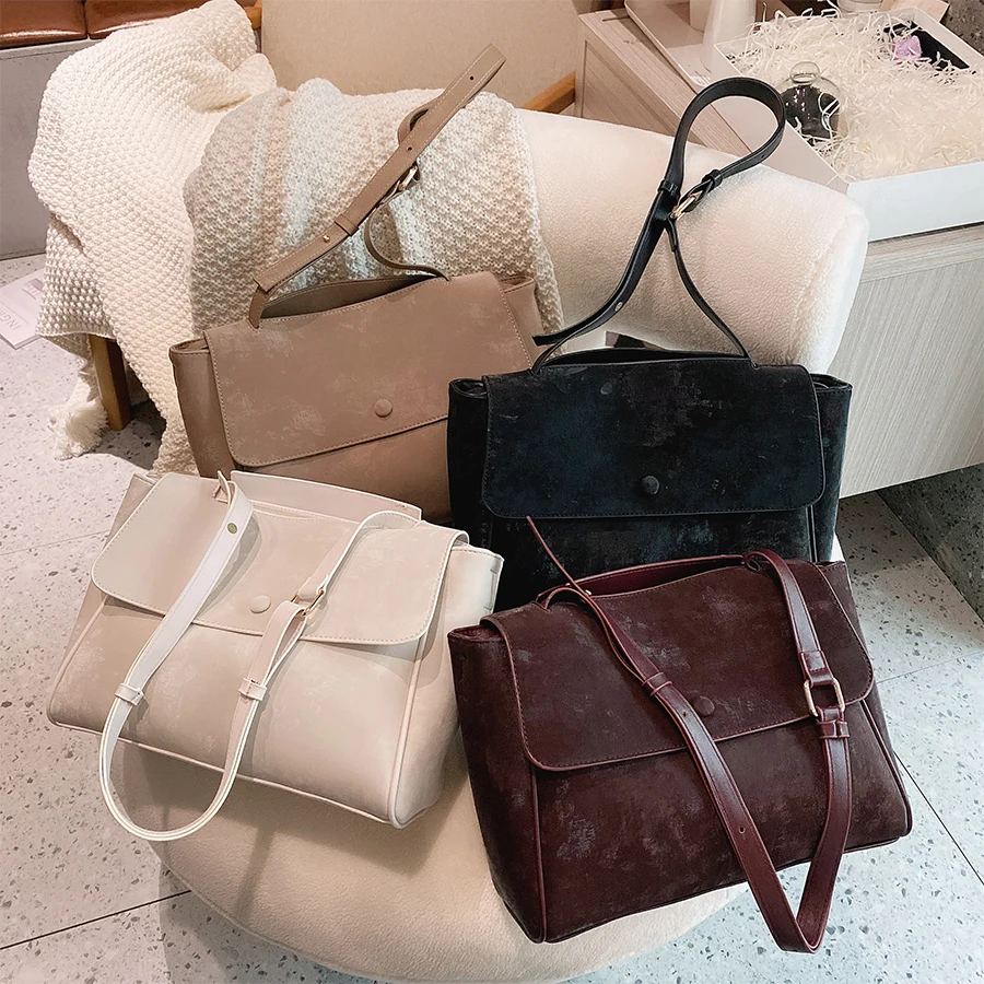 

Scrub Leather Shoulder Bags for Women 2021 Winter Branded Crossbody Bag Women's Handbag Female Trending Handbags Luxury Hand Bag