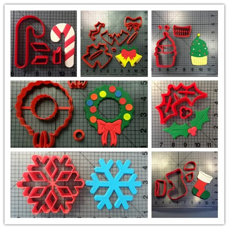 Колокольчик для елки чулки снежинки конфеты трость венок омела украшения торта