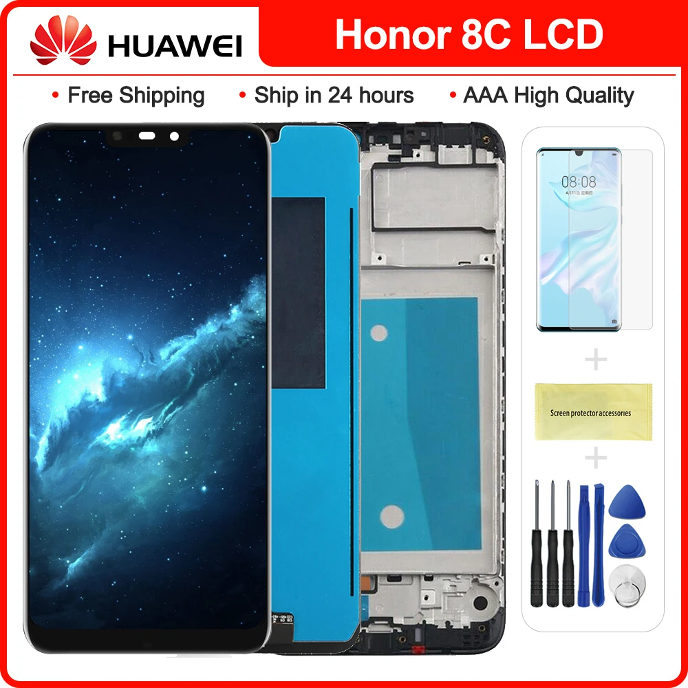 100% новый для Huawei Honor 8C ЖК экран сенсорный дигитайзер сборка BKK AL10 L21 дисплей