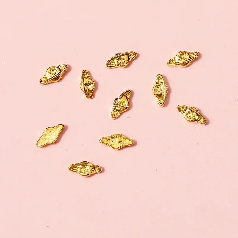 10 шт. роскошные золотые Стразы для ногтей блестящие планеты Сатурн самодельные