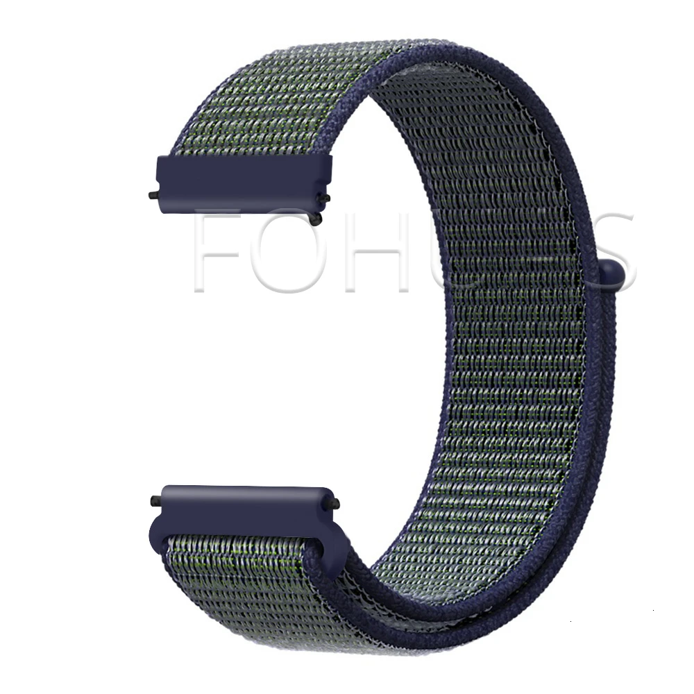 Midnight Fog Нейлоновый ремешок 20 мм 22 мм для Xiaomi Amazfit Gtr 47 мм samsung Galaxy Watch 42 мм 46 мм Active gear S3 классический ремешок HUAWEI WATCH 2 Pro - Цвет ремешка: Midnight Fog