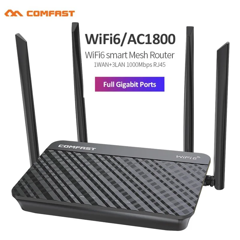 Интеллектуальный сетчатый маршрутизатор Comfast WiFi6 двухдиапазонный 2 4G &amp 5G 1800