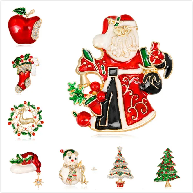 Красивые модные Новогодние рождественские сапоги брошь Санта Клаус обувь карета