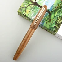 new m6 natural wood fountain pen handmade full wooden beautiful pen iridium fine 0 5mm fashion writing ink pen gift pen